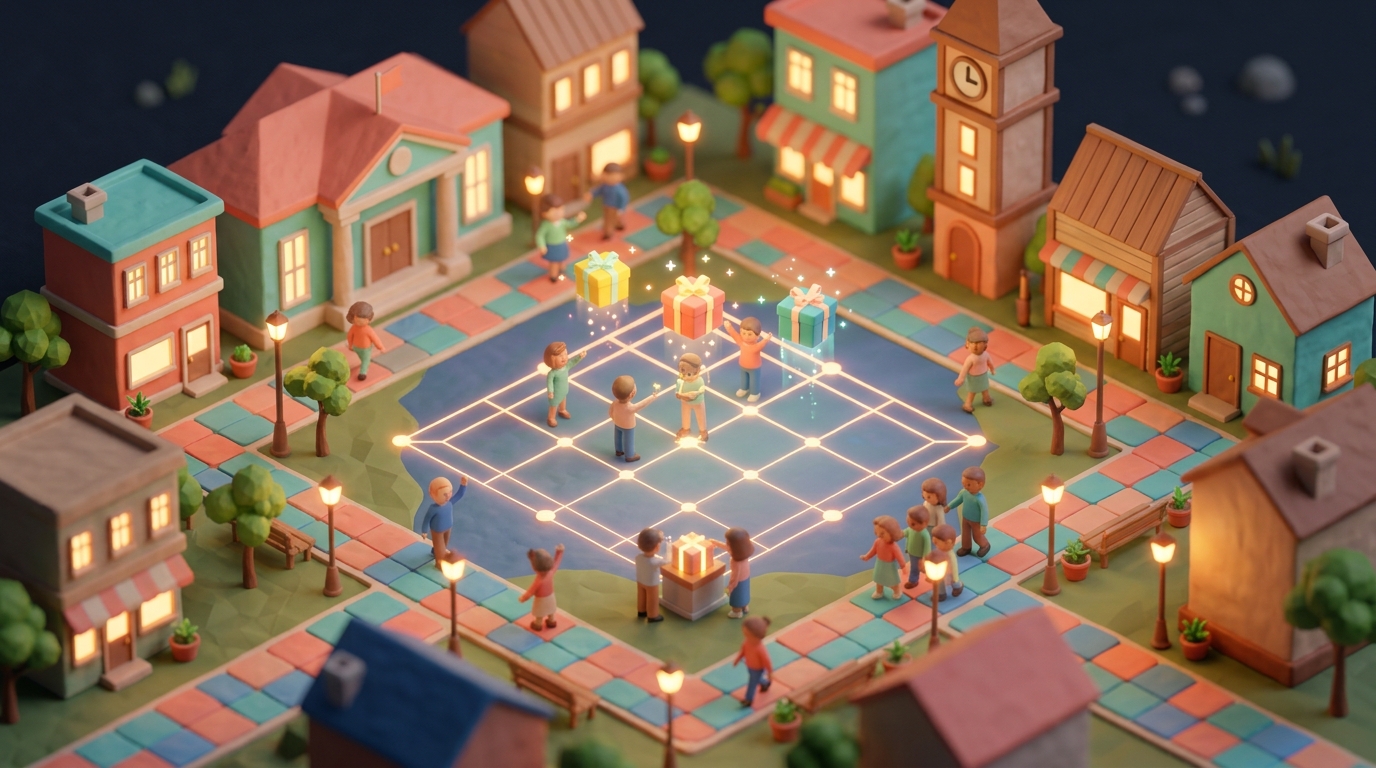 3D Diorama Blind Grid Plaza